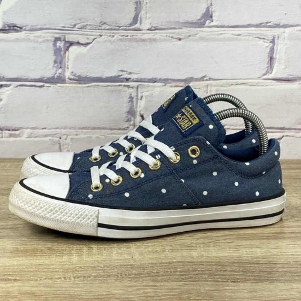 Denim Blue Polka dot Converse